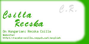 csilla recska business card